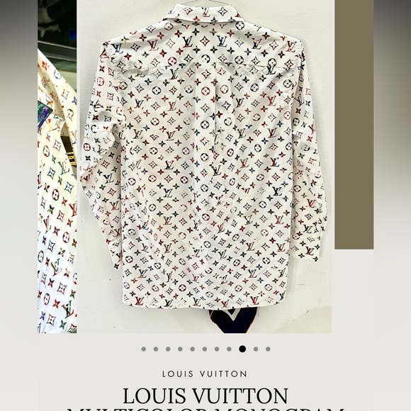 ***Rare****Louis Vuitton Long Sleeve monogram button down with scarf - Picture 15 of 15